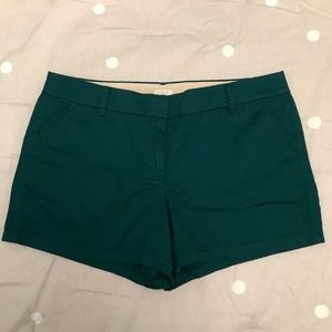 J Crew Factory - 4" chino green shorts